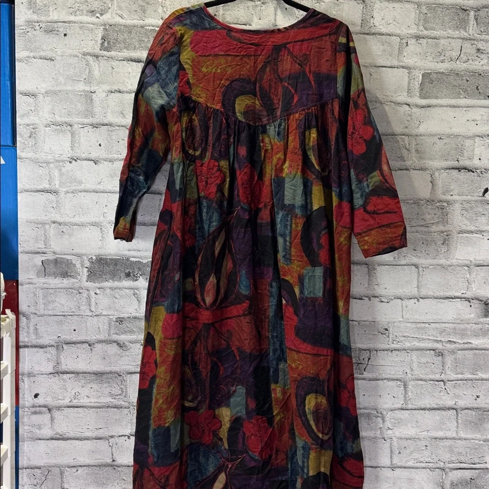 Fabulous 100% Linen Floral Maxi Dress - Picture 4 of 11